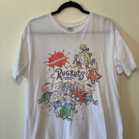 Nickelodeon Vintage L short sleeve t-shirt RUGRATS white cartoon casual crewneck - Picture 2 of 9